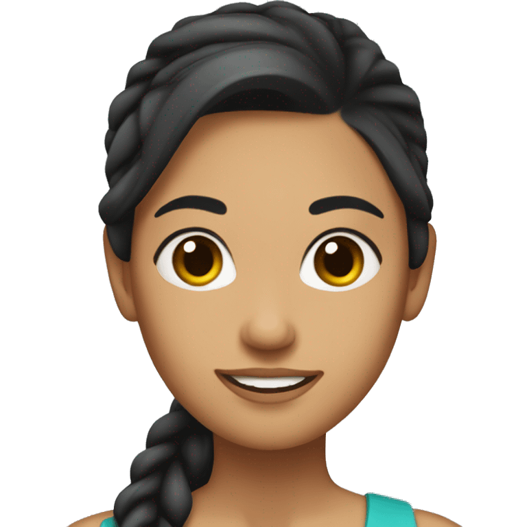 a Latin American woman with dark hair in a ponytail emoji