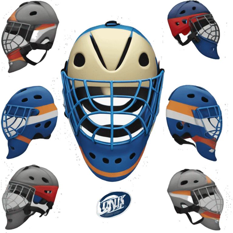 Hockey goalie mask on emoji emoji