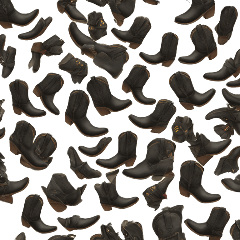 black cowboy boots emoji