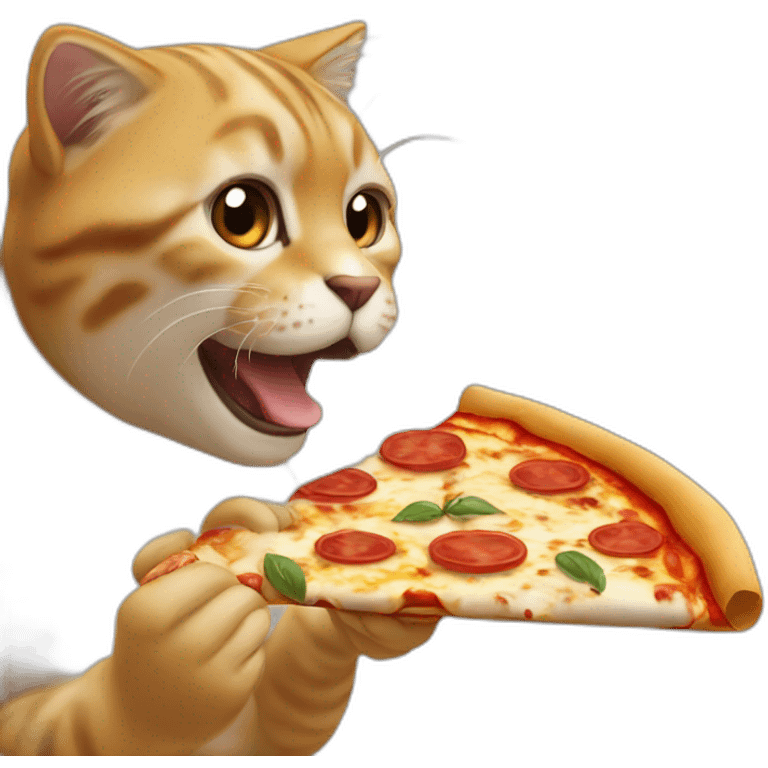 Chat qui mange une pizza emoji