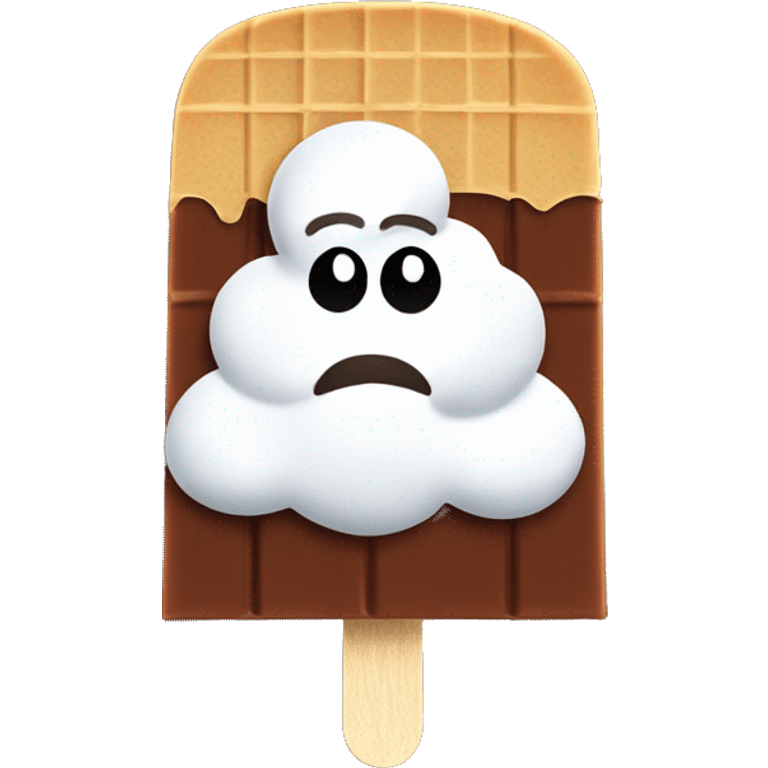 Chocolate ice cream bar on popsicle stick emoji