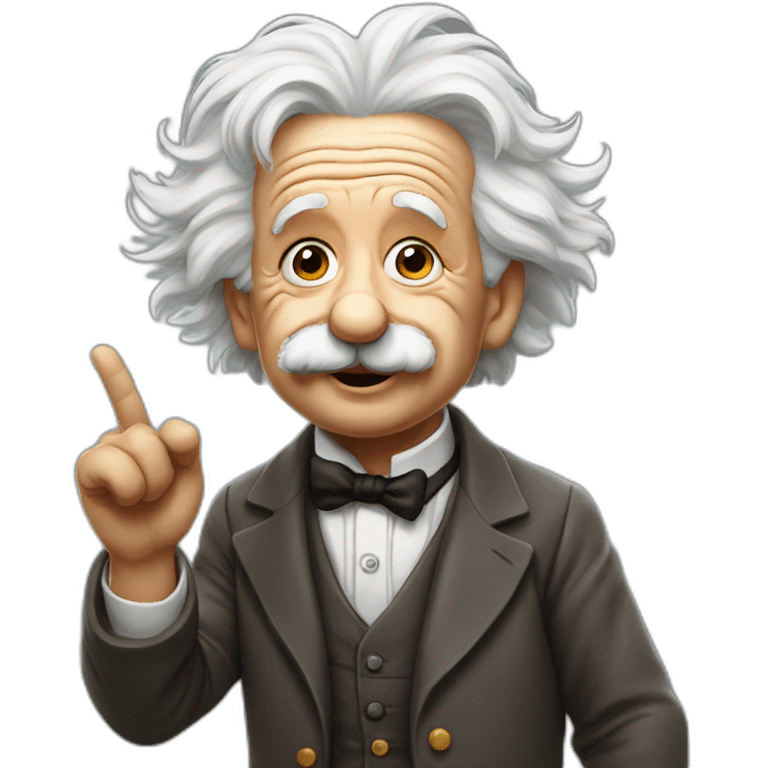 albert einstein raising his finger emoji