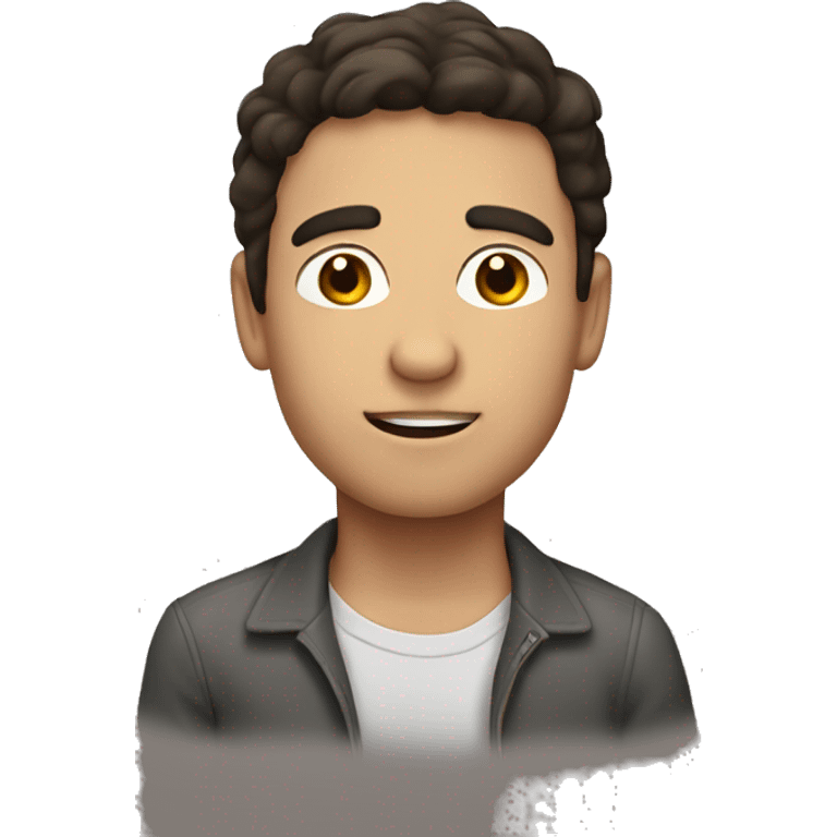 Man with Dark brown hair with dyslexia emoji