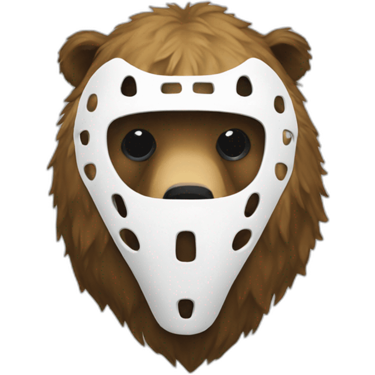 Grizzly head white and ree hockey mask emoji