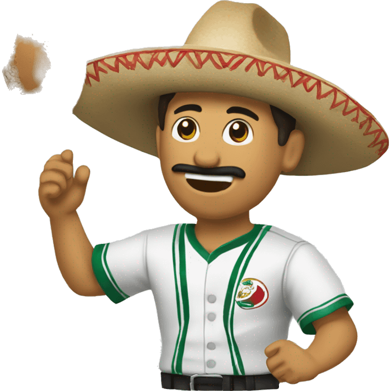 Mexicano dándole una patada a una pelota emoji