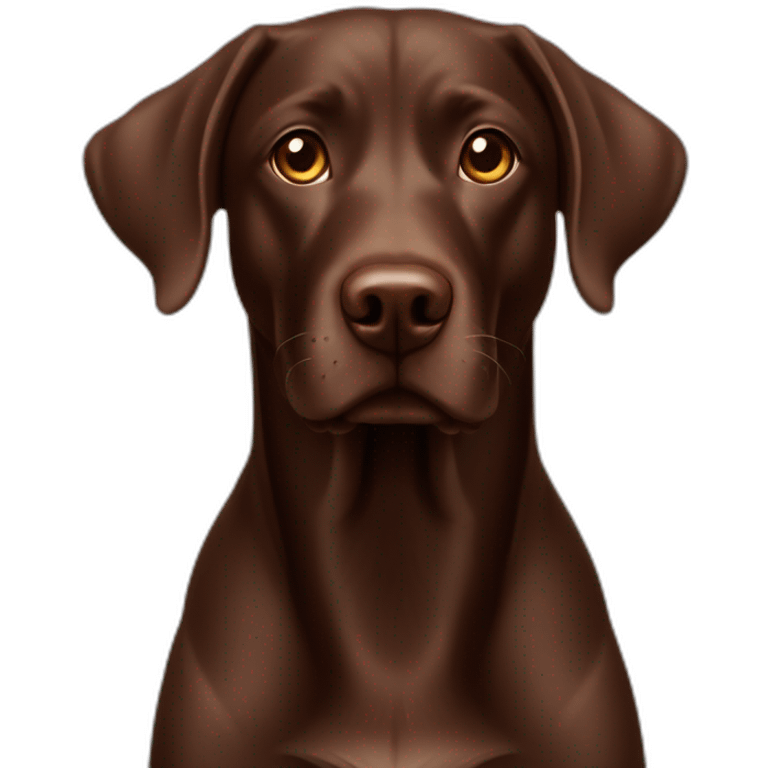 Chocolate lab with super long ears smiley face emoji