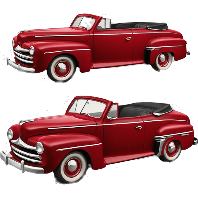 1948 Ford De Luxe convertible red greased lightning emoji