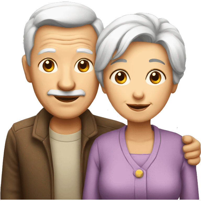 AN ELDERLY COUPLE emoji