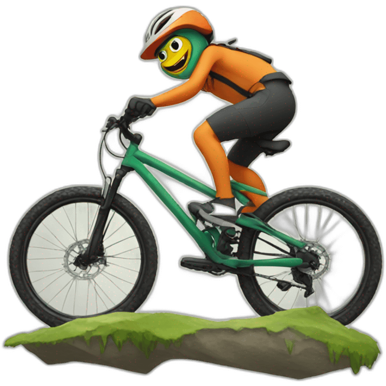 Pepe happy face jumping mountain bike emoji