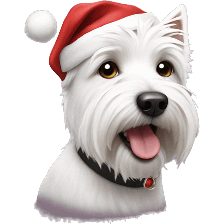 Westie with santa hat  emoji