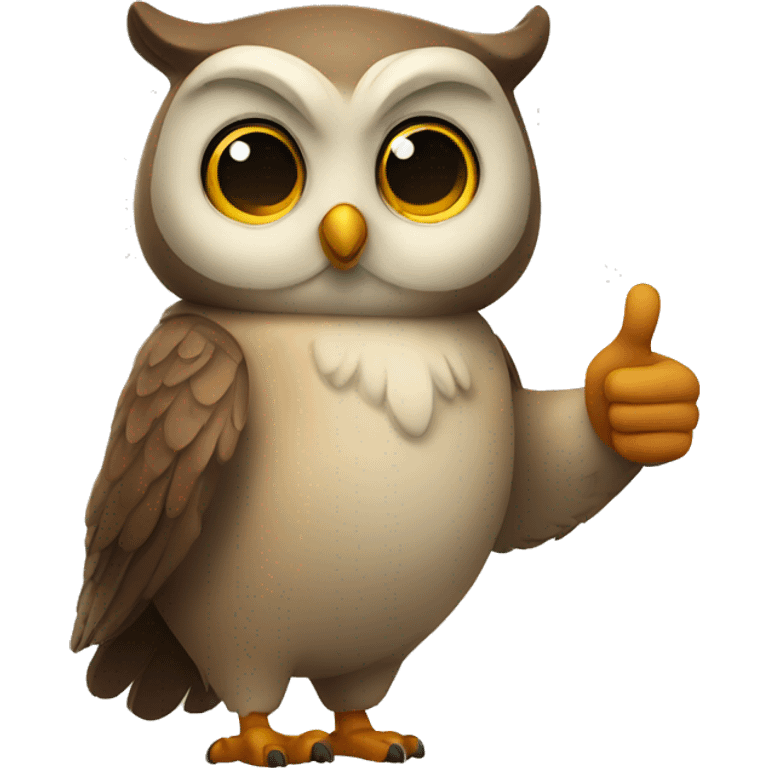 owl with thumb up emoji