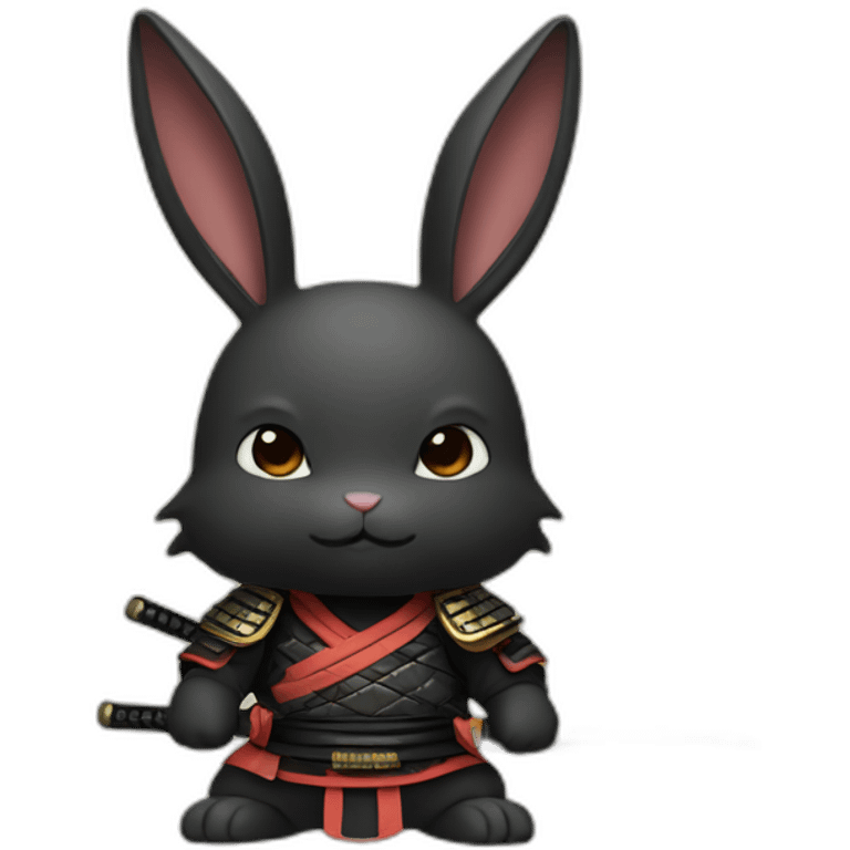 Samurai black bunny emoji