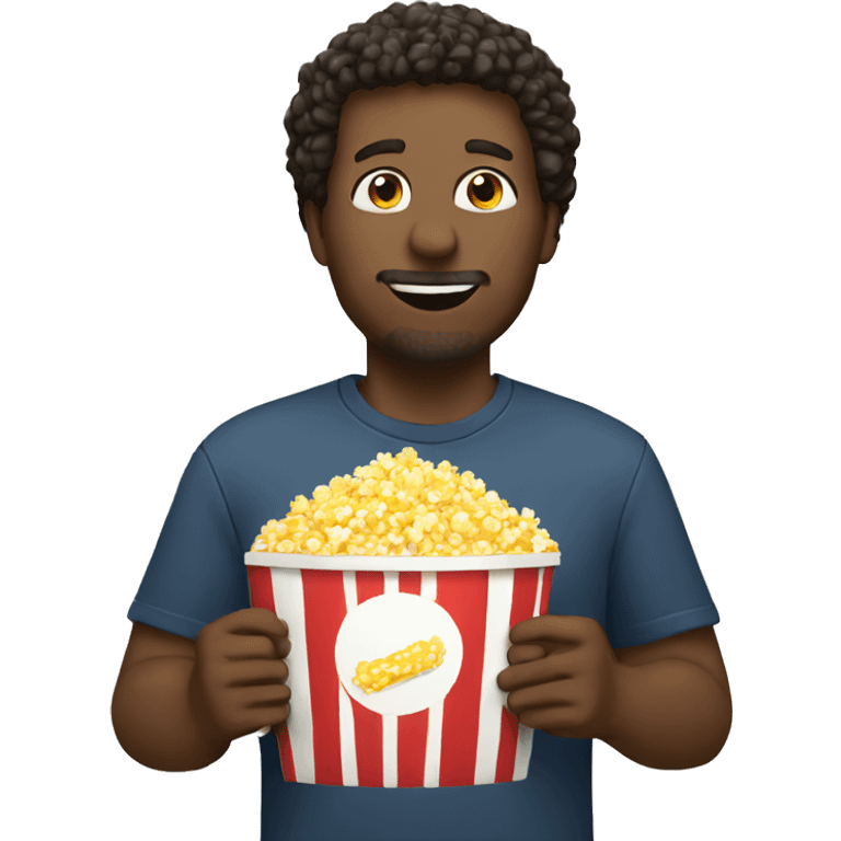 white man eating popcorn  emoji