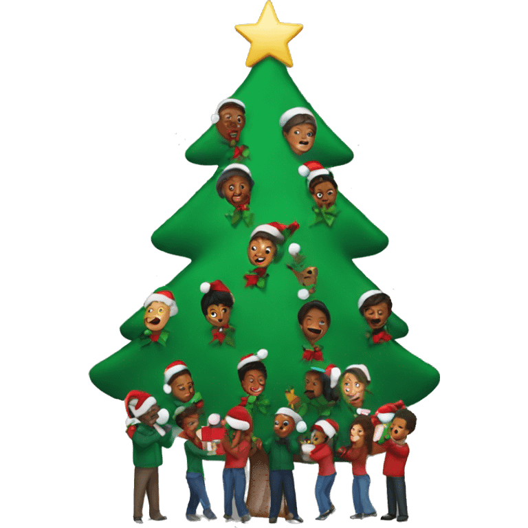 People singin christmas tree emoji