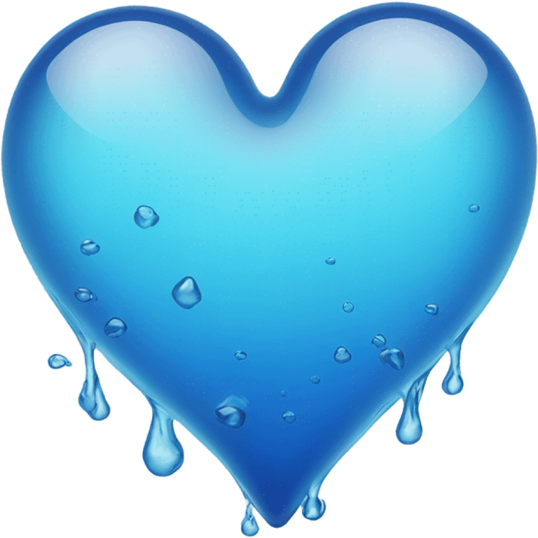 Blue clear Heart made out of water  emoji