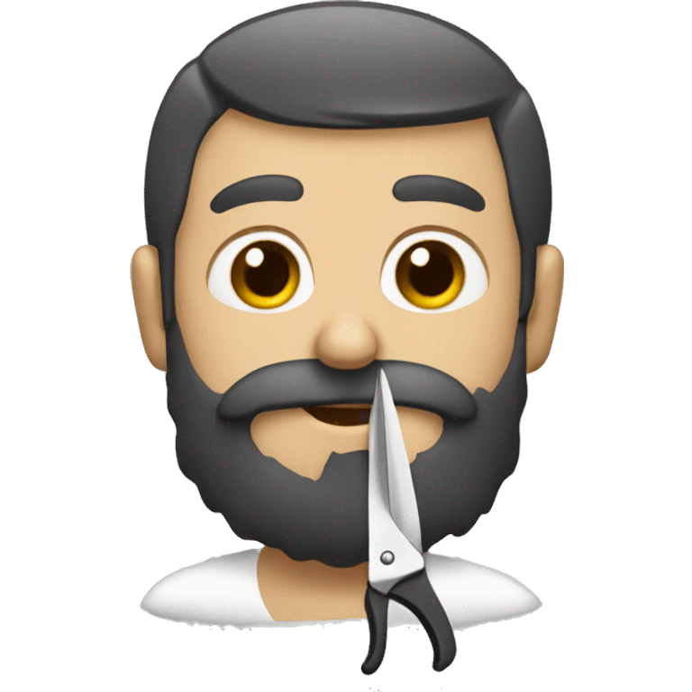 Man with beard cutting hair emoji