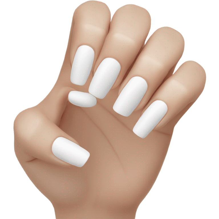 nails in white  emoji