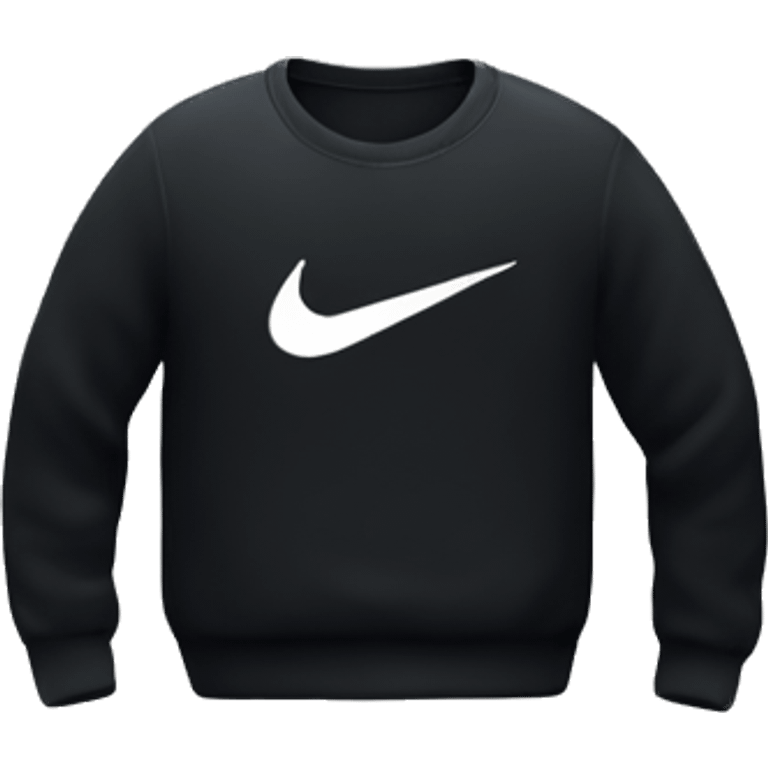 Black Nike sweater with large Nike logo emoji