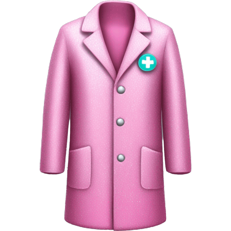 Pink medical coat with glitter emoji