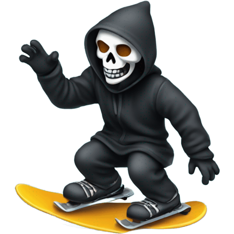 Grim reaper snow boarding  emoji