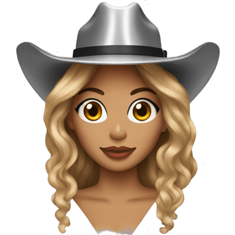 beyonce with a silver cowboy hat emoji emoji