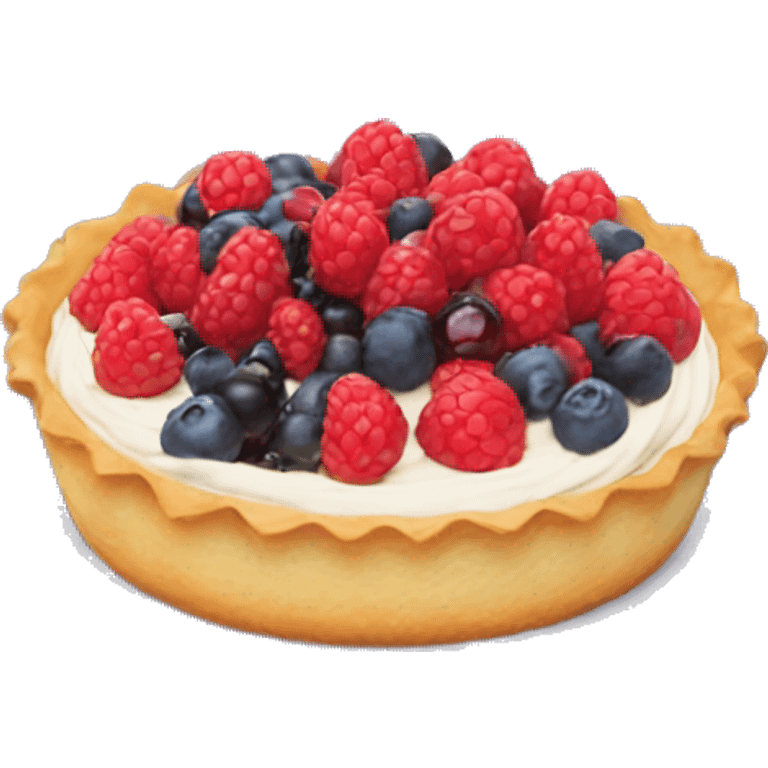 Small tarte with berries and cream on top  emoji