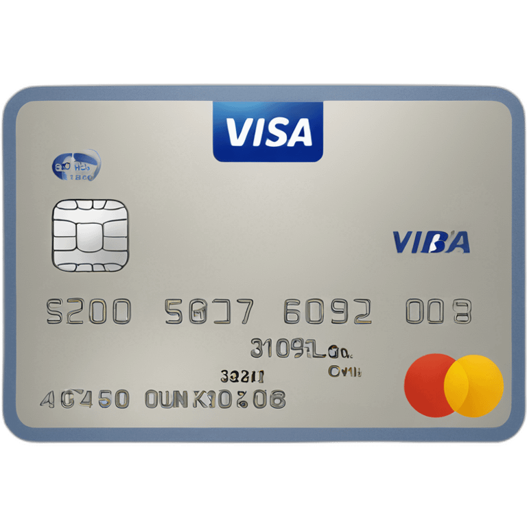 Visa bank card with numbers emoji