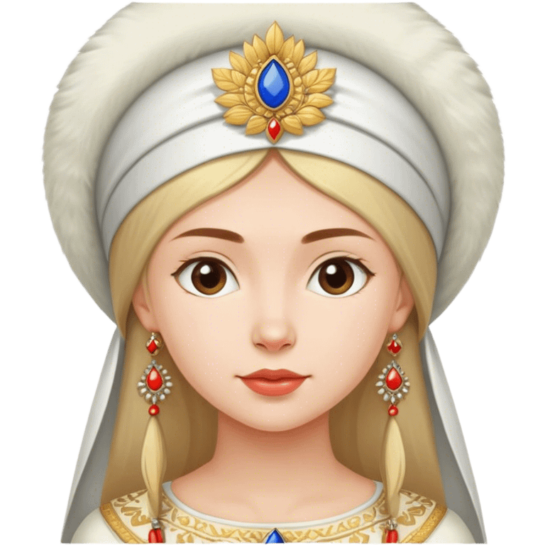 Russian girl whith kokoshnik emoji