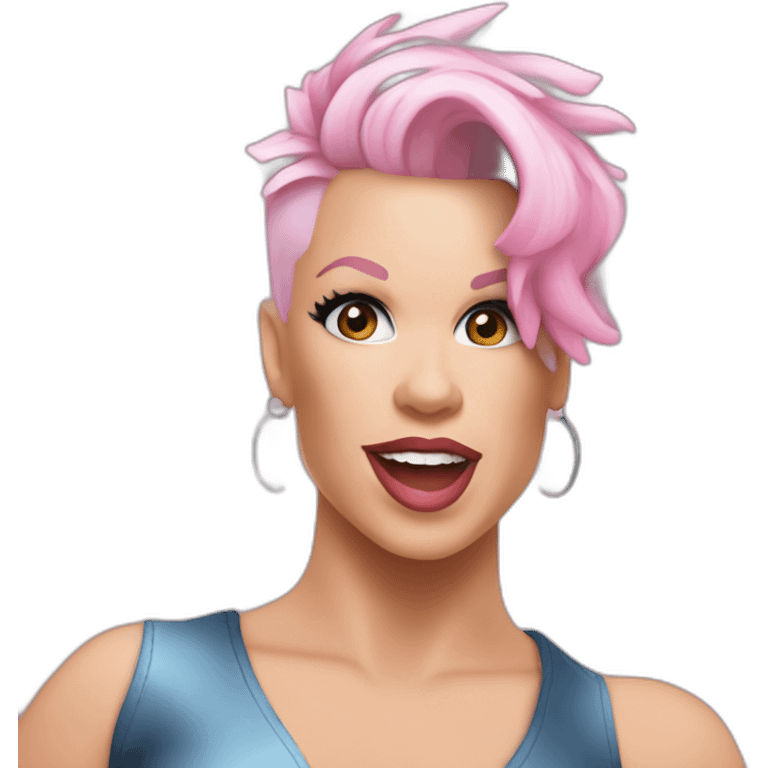 The singer P!nk do 🤘🏼 emoji