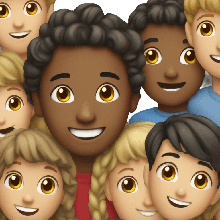 smiling girl with boys emoji