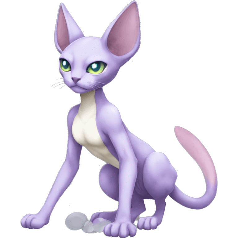 Anthro Mewtwo-Cat-Sphynx-FurSona-Fakemon Nebula Full Body emoji