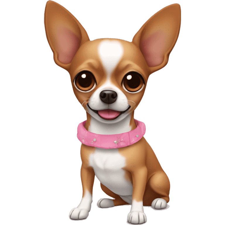 Brown chihuahua with a pinko coker  emoji