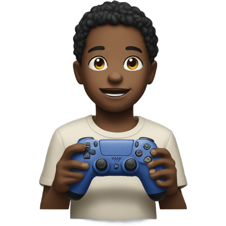 Kid playing ps5 emoji