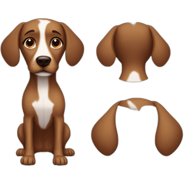 brown dog with hair spots and then bald emoji