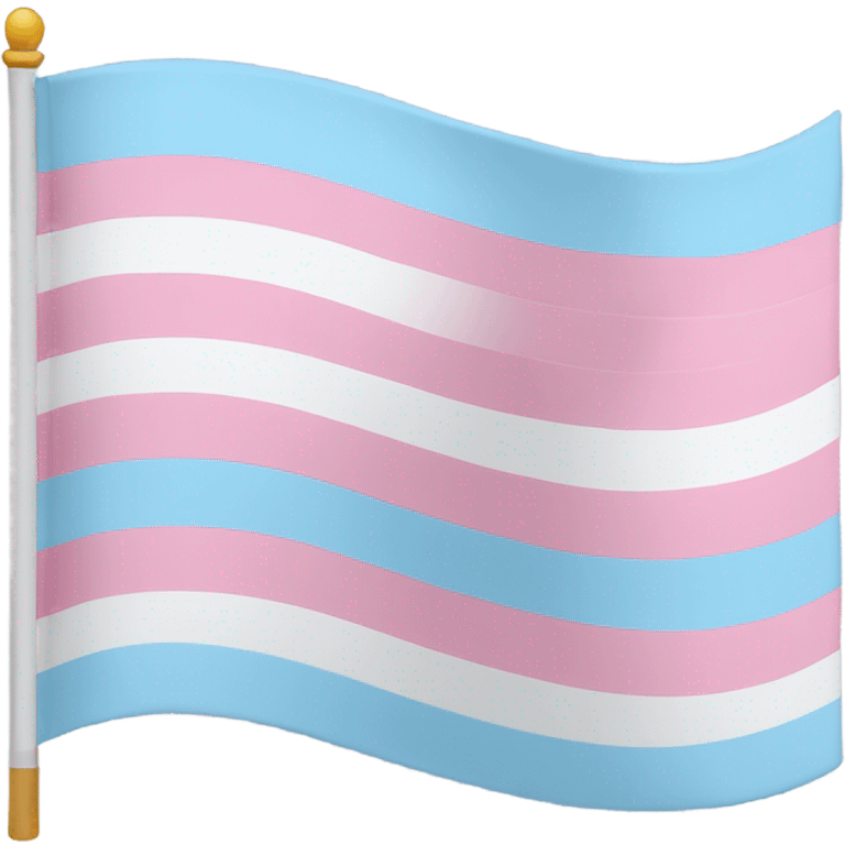 transgender pride flag with five horizontal stripes: light blue, pink, white, pink, and light blue emoji