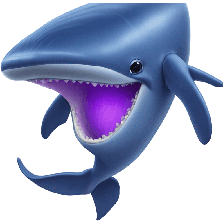 Blue whale purple, open mouth emoji