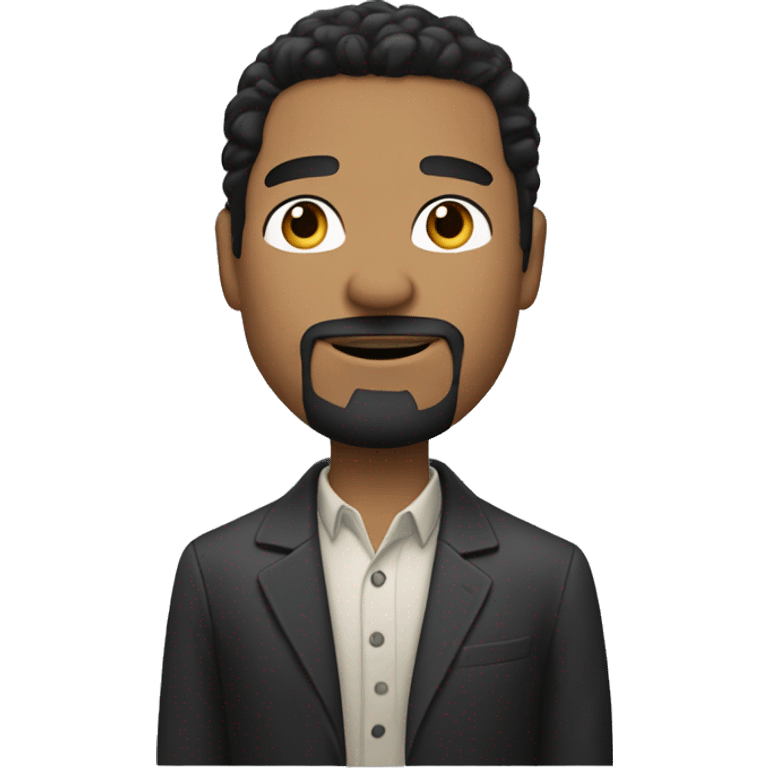 charming man with black hair, goatee, sports coat emoji