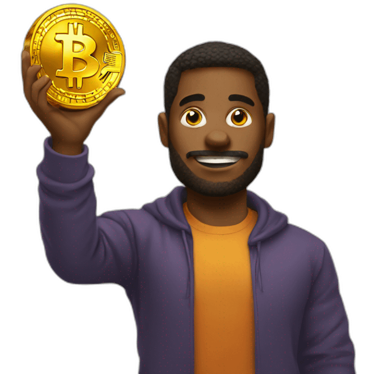 holding bitcoin emoji