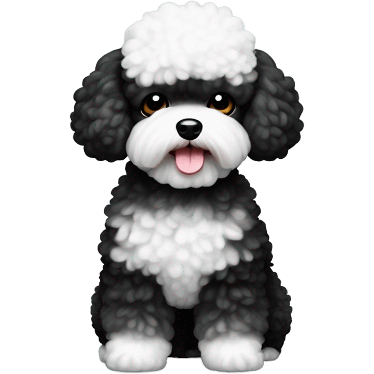 black and white little toy poodle emoji