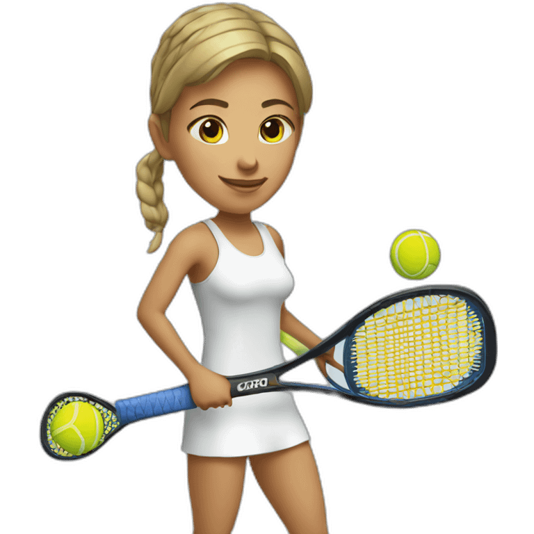 Woman who is playing padel, in white clothing emoji