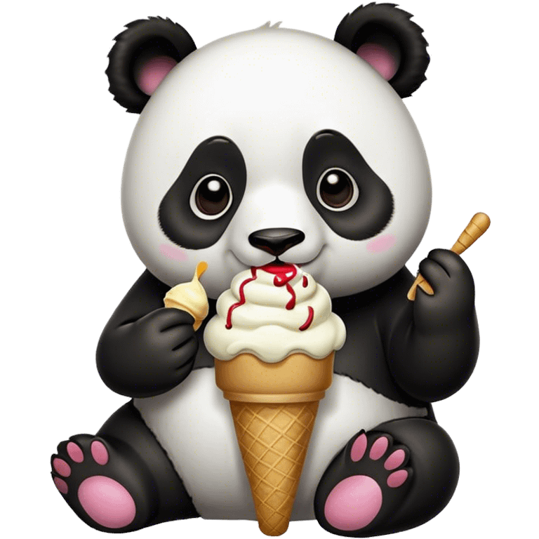 Panda eating ice cream emoji