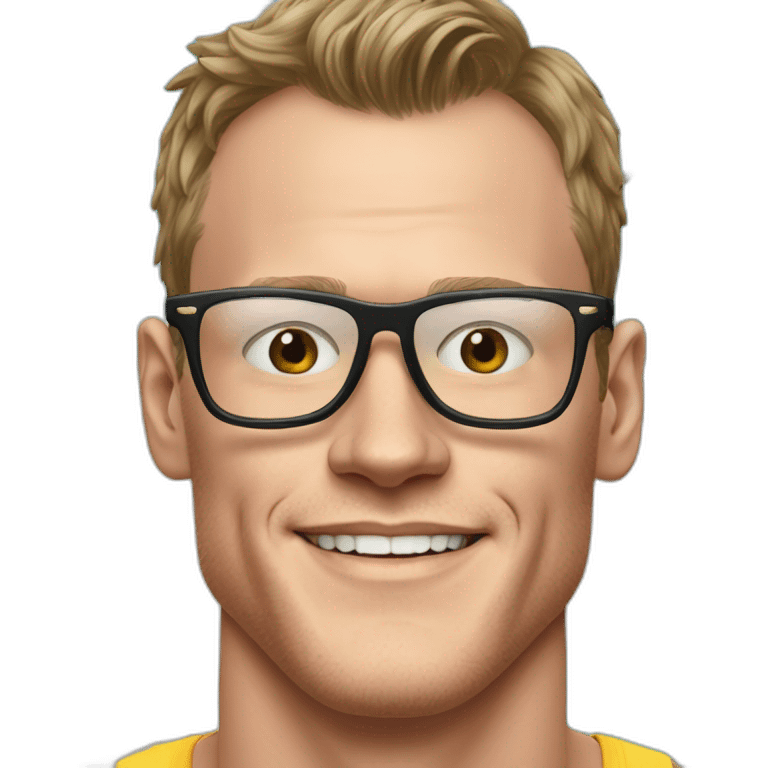 Jonathan Toews wearing glasses as beach bum emoji