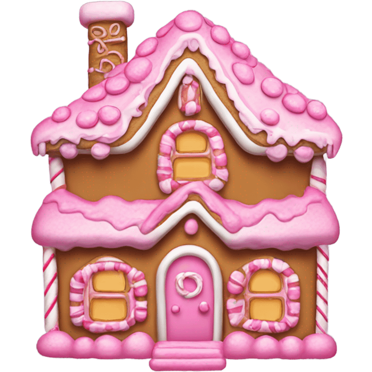 Gingerbread house pink emoji