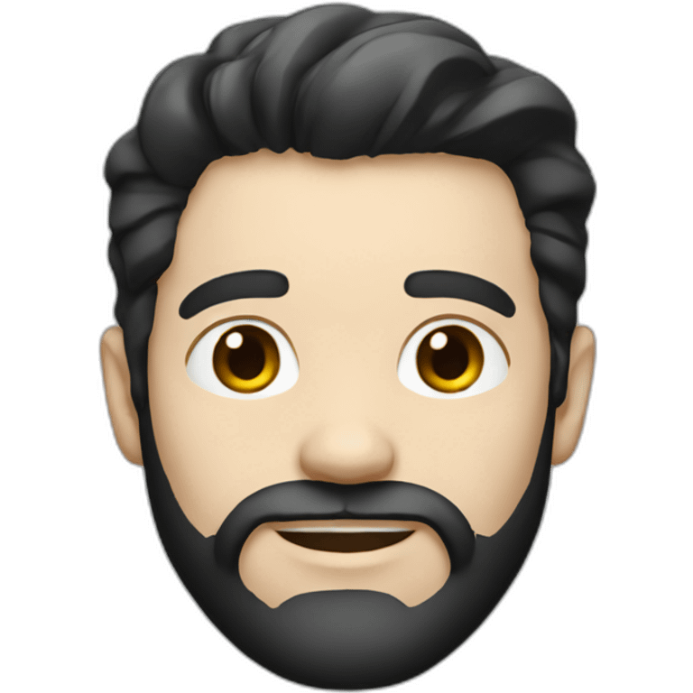 male white skin with black hair and light beard emoji