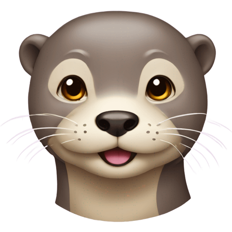 an otter wearing pastel color habok emoji