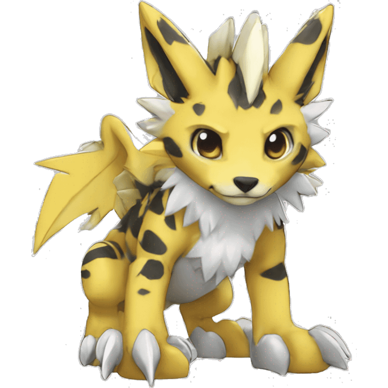 cute cool edgy Digimon-Fakemon-animal with cool markings full body emoji