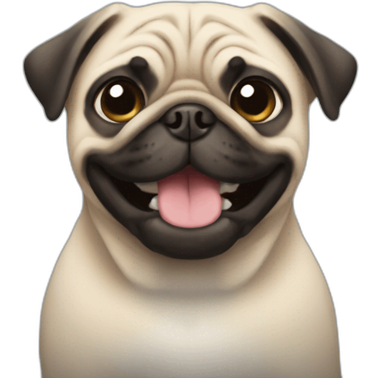 Pug happy face emoji