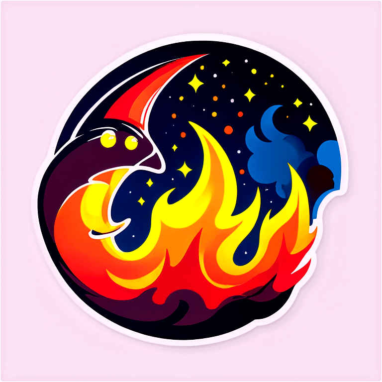 Fire on moon emoji