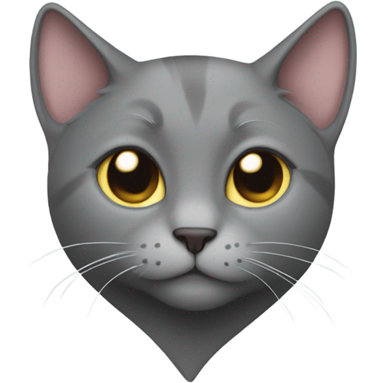 Gray cat in the shape of a Heart  emoji