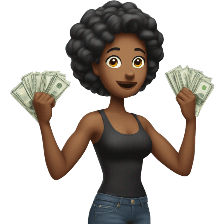 woman flexing money emoji